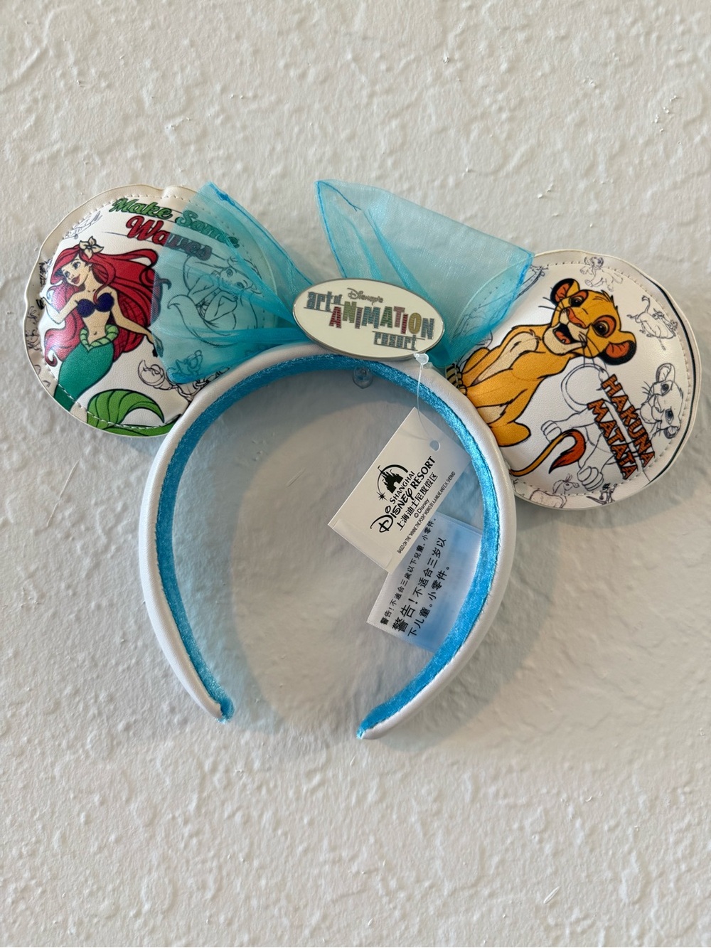 Disney Mickey Ear Headband with Ariel & Simba Characters - Blue & White